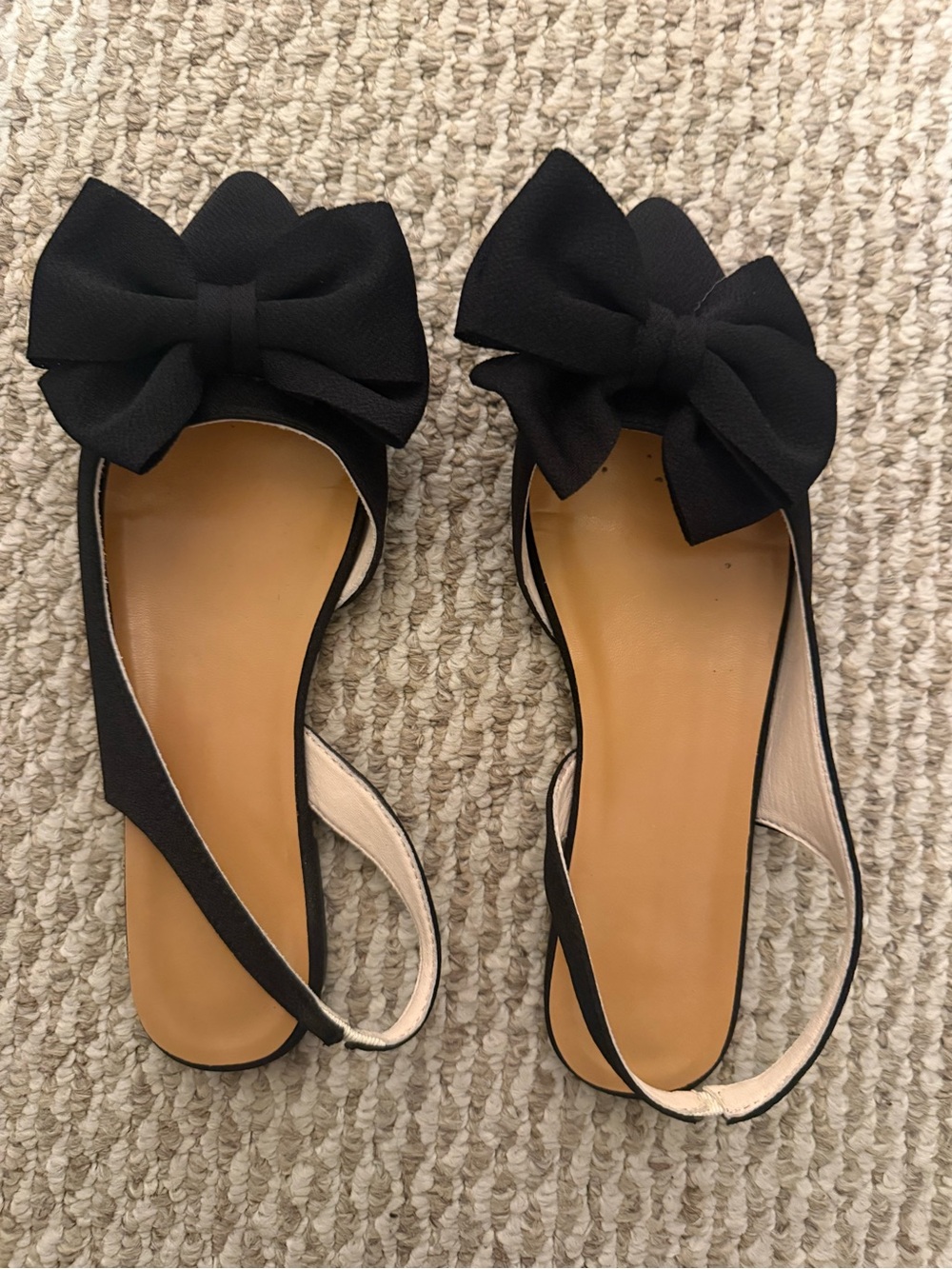 Black Bow Slingback Flats
